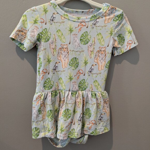 LEV Baby Bamboo Twirl Dress with Bodysuit Safari Theme Baby 3-6 mo - Picture 1 of 2